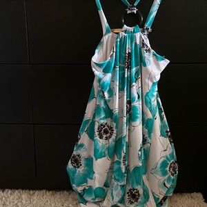 Teal & white dress.  Size S.  Three Pink Hearts Trixxi brand